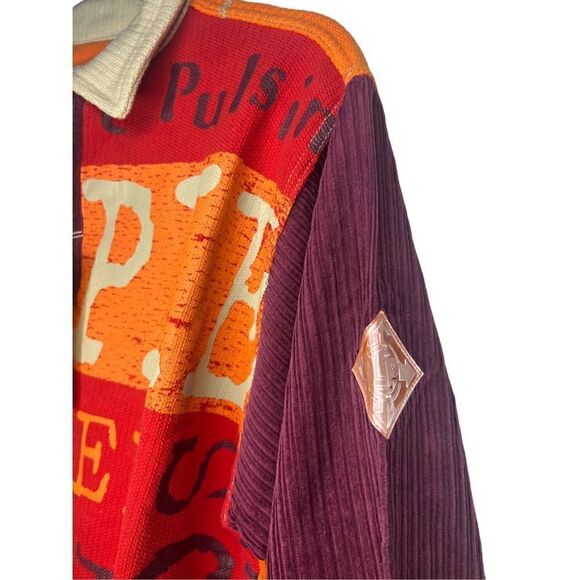 La Pagayo Women’s Medium Shirt Jacket 1/4 Zip Ribbed Hippie Colorful Indie NEW - Picture 6 of 9